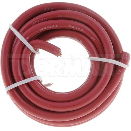 Motormite Primary Wire, Automotive, 10 AWG, Copper, Red, PVC Jacket, Stranded 85700